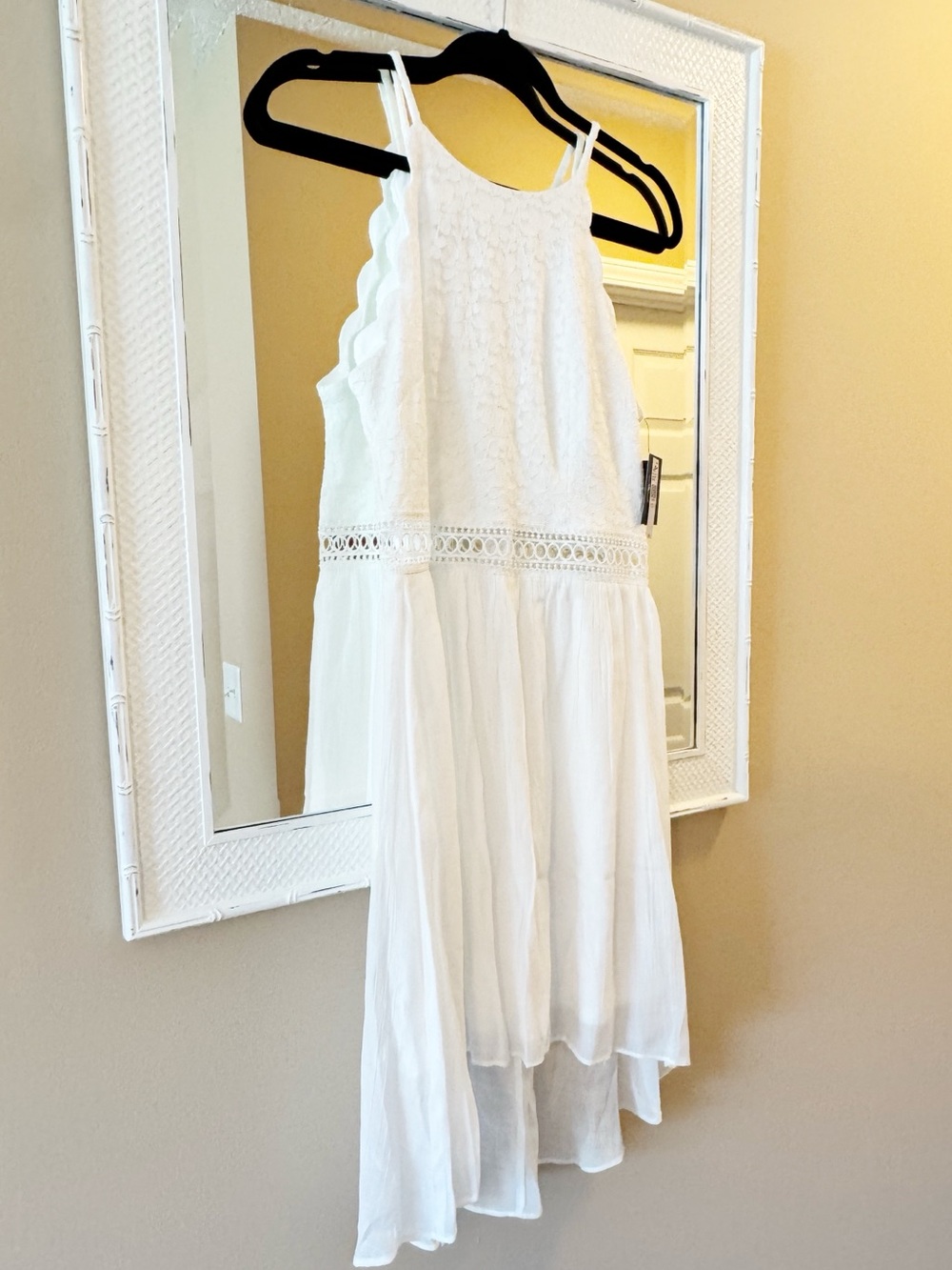 By & By White Lace Dress Womens Size 9 High-low Hem NWT